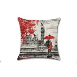 Ville Paysage Peinture à L'huile Saint Valentin Taie D'oreiller Rouge Couple Housse De Coussin Couple Romantique Maison Canapé Oreiller,HANBING -France Coussin et housse de coussin Soldes Boutique 65114362 2