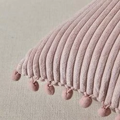 BF 2pcs Sofa Pillowcase 45x45cm, Elegant Cushion Cover With Pom Pom, Decorative Pillow Double Bed, No Stuffing Pink -France Coussin et housse de coussin Soldes Boutique 65270845 3