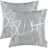 BF Cushion Covers 2 Pack Cushion Covers Throw Pillow Protectors For Sofa Bedroom Home Christmas Decoration 45cm X 45cm Silver Grey