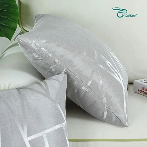BF Cushion Covers 2 Pack Cushion Covers Throw Pillow Protectors For Sofa Bedroom Home Christmas Decoration 45cm X 45cm Silver Grey 4 BF Cushion Covers 2 Pack Cushion Covers Throw Pillow Protectors For Sofa Bedroom Home Christmas Decoration 45cm X 45cm Silver Grey – Image 4