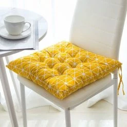 Coussins De Chaise Coussin De Siège Intérieur Extérieur Salle à Manger Jardin 40x40cm Carré (échiquier Jaune) S'arêern