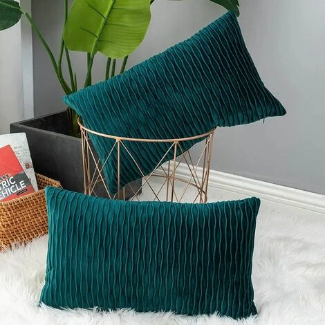 Housse De Coussin Ensemble De 2 Taie D'oreiller Rectangulaire Carrée Décorative En Velours Housses D'oreiller Modernes Pour Canapé-lit Canapé ChaiseChambre Salon (pas De Noyau D'oreiller)Cyan S'arêern 3 Housse De Coussin Ensemble De 2 Taie D'oreiller Rectangulaire Carrée Décorative En Velours Housses D'oreiller Modernes Pour Canapé-lit Canapé ChaiseChambre Salon (pas De Noyau D'oreiller)Cyan S'arêern – Image 3