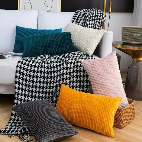 Housse De Coussin Ensemble De 2 Taie D'oreiller Rectangulaire Carrée Décorative En Velours Housses D'oreiller Modernes Pour Canapé-lit Canapé ChaiseChambre Salon (pas De Noyau D'oreiller)Cyan S'arêern 5 Housse De Coussin Ensemble De 2 Taie D'oreiller Rectangulaire Carrée Décorative En Velours Housses D'oreiller Modernes Pour Canapé-lit Canapé ChaiseChambre Salon (pas De Noyau D'oreiller)Cyan S'arêern – Image 5