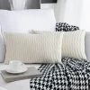 Housse De Coussin Ensemble De 2 Taie D'oreiller Rectangulaire Carrée Décorative En Velours Housses D'oreiller Modernes Pour Canapé-lit Canapé ChaiseChambre Salon (pas De Noyau D'oreiller)blanc Laiteux S'arêern