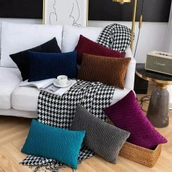 Housse De Coussin Ensemble De 2 Taie D'oreiller Rectangulaire Carrée Décorative En Velours Housses D'oreiller Modernes Pour Canapé-lit Canapé ChaiseChambre Salon (pas De Noyau D'oreiller)blanc Laiteux S'arêern -France Coussin et housse de coussin Soldes Boutique 65359104 5