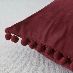 2pcs Housses De Coussin 45x45cm En Velours Doux Avec Boulettes Coussin Décoration Canapé Moderne Pour Salon Chambre - Housse Coussin Rouge S'arêern -France Coussin et housse de coussin Soldes Boutique 65361158 4