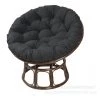BENOBBY KIDS Rond Coussin De Chaise, Coussin De SièGe Rond De, Coussin De Jardin, Coussin Fauteuil Rotin, Coussin Fauteuil Suspendu, Amovible Coussin Fauteuil Pour Intérieur Extérieur, (Le Noir,100*100cm)(sans Chaise)