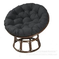 BENOBBY KIDS Rond Coussin De Chaise, Coussin De SièGe Rond De, Coussin De Jardin, Coussin Fauteuil Rotin, Coussin Fauteuil Suspendu, Amovible Coussin Fauteuil Pour Intérieur Extérieur, (Le Noir,100*100cm)(sans Chaise)
