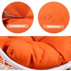 BENOBBY KIDS Rond Coussin De Chaise, Coussin De SièGe Rond De, Coussin De Jardin, Coussin Fauteuil Rotin, Coussin Fauteuil Suspendu, Amovible Coussin Fauteuil Pour Intérieur Extérieur, (Le Noir,100*100cm)(sans Chaise) -France Coussin et housse de coussin Soldes Boutique 65371474 4