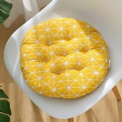 AOUGO 1 Coussin De Tabourets épaissis Rond, Coton De 40 Cm, Lin, Laine, Chaise De Vigne Coussin De Bureau étudiant Coussin De Chaise D'ordinateur - Jaune -France Coussin et housse de coussin Soldes Boutique 65392363 3