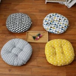 AOUGO 1 Coussin De Tabourets épaissis Rond, Coton De 40 Cm, Lin, Laine, Chaise De Vigne Coussin De Bureau étudiant Coussin De Chaise D'ordinateur - Jaune -France Coussin et housse de coussin Soldes Boutique 65392363 4