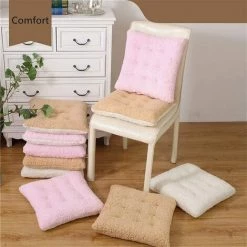AOUGO 1 Biscuits Coussin, Hiver épaissis De Cachemium épaissis De La Chaise En Peluche De Cachemium De Faille De Coussin-40x40cm (double Couleur Blanc) -France Coussin et housse de coussin Soldes Boutique 65393618 3