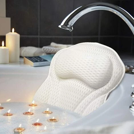 OSQI Oreiller De Bain Ergonomique De Luxe Avec Technologie 4D Air Mesh Et 6 Ventouses, Aide à Soutenir La Tête, Le Dos, S'adapte à Toutes Les Baignoires, Jacuzzis Et Spas Domestiques.(44*42*6 Cm) 1 OSQI Oreiller De Bain Ergonomique De Luxe Avec Technologie 4D Air Mesh Et 6 Ventouses, Aide à Soutenir La Tête, Le Dos, S'adapte à Toutes Les Baignoires, Jacuzzis Et Spas Domestiques.(44*42*6 Cm)