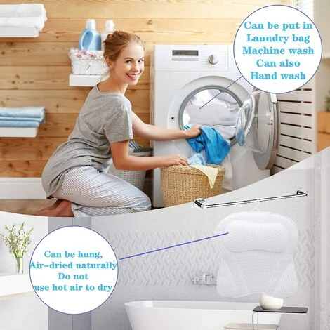 OSQI Oreiller De Bain Ergonomique De Luxe Avec Technologie 4D Air Mesh Et 6 Ventouses, Aide à Soutenir La Tête, Le Dos, S'adapte à Toutes Les Baignoires, Jacuzzis Et Spas Domestiques.(44*42*6 Cm) 4 OSQI Oreiller De Bain Ergonomique De Luxe Avec Technologie 4D Air Mesh Et 6 Ventouses, Aide à Soutenir La Tête, Le Dos, S'adapte à Toutes Les Baignoires, Jacuzzis Et Spas Domestiques.(44*42*6 Cm) – Image 4