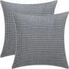OSQI Taie D'oreiller En Grains De Maïs, Taie D'oreiller En Velours Côtelé Doux, Housse De Coussin De Décoration De Canapé De Chambre à Coucher De Maison (2pcs Gris Foncé, 45x45cm)