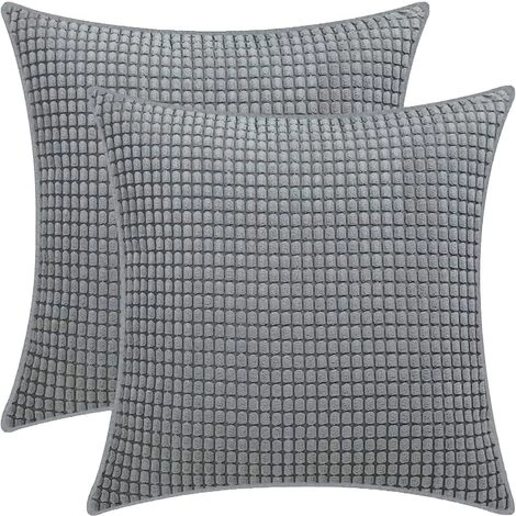 OSQI Taie D'oreiller En Grains De Maïs, Taie D'oreiller En Velours Côtelé Doux, Housse De Coussin De Décoration De Canapé De Chambre à Coucher De Maison (2pcs Gris Foncé, 45x45cm) 1 OSQI Taie D'oreiller En Grains De Maïs, Taie D'oreiller En Velours Côtelé Doux, Housse De Coussin De Décoration De Canapé De Chambre à Coucher De Maison (2pcs Gris Foncé, 45x45cm)