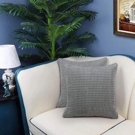 OSQI Taie D'oreiller En Grains De Maïs, Taie D'oreiller En Velours Côtelé Doux, Housse De Coussin De Décoration De Canapé De Chambre à Coucher De Maison (2pcs Gris Foncé, 45x45cm) 3 OSQI Taie D'oreiller En Grains De Maïs, Taie D'oreiller En Velours Côtelé Doux, Housse De Coussin De Décoration De Canapé De Chambre à Coucher De Maison (2pcs Gris Foncé, 45x45cm) – Image 3