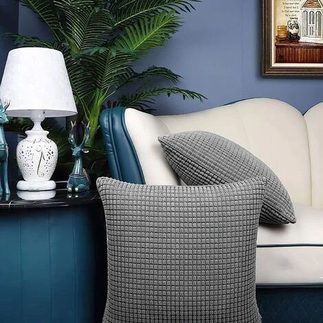 OSQI Taie D'oreiller En Grains De Maïs, Taie D'oreiller En Velours Côtelé Doux, Housse De Coussin De Décoration De Canapé De Chambre à Coucher De Maison (2pcs Gris Foncé, 45x45cm) 5 OSQI Taie D'oreiller En Grains De Maïs, Taie D'oreiller En Velours Côtelé Doux, Housse De Coussin De Décoration De Canapé De Chambre à Coucher De Maison (2pcs Gris Foncé, 45x45cm) – Image 5