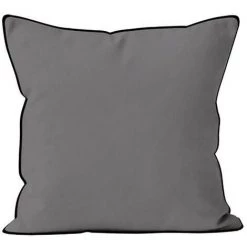 Coussin En Microfibre Lavée 40x40 Cm BOHEME Gris, Par Soleil D'Ocre - Gris