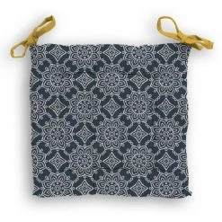 Dessus De Chaise Capitonné 40x40x5 Cm ESMERALDA, Par Soleil D'ocre - Bleu