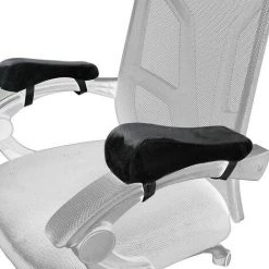 CATHERINE 2PCS Chaise Ergonomique Accoudoir Coussin Coudière Décompression Chaise De Bureau Accoudoir De Chaise De Jeu Avec Accoudoir En Mousse À Mémoire De Forme, (Nouveau Gris PU Amélioré Noyau) -France Coussin et housse de coussin Soldes Boutique 65615520 3