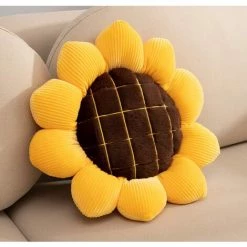 HELLO KITTY BAIN Oreiller De Fleurs Coussin De Coussin De Tournesol Doux Pour La Décoration De La Maison (40 Cm)