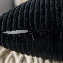 PREMIER Housses De Coussin Housse De Coussin En Velours Décoratif Taie D'oreiller Douce Sofa Salon Canapé Lot De 2 45x45cm Noir -France Coussin et housse de coussin Soldes Boutique 65630987 3