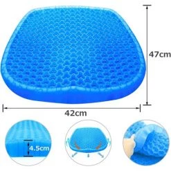 YIDOMDE Coussin De Siège En Gel, Coussin De Gel Respirant, Coussin Anti Escarres Avec Housse Antidérapant Pour Soulager Les Maux De Dos, Coussin Pour Voiture/Bureau/Maison/Fauteuil Roulant -France Coussin et housse de coussin Soldes Boutique 65746216 4