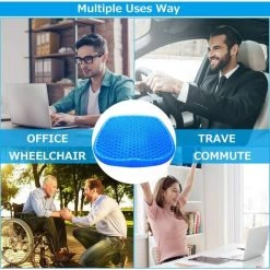 YIDOMDE Coussin De Siège En Gel, Coussin De Gel Respirant, Coussin Anti Escarres Avec Housse Antidérapant Pour Soulager Les Maux De Dos, Coussin Pour Voiture/Bureau/Maison/Fauteuil Roulant -France Coussin et housse de coussin Soldes Boutique 65746216 5