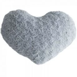 EASY Coussin Coeur Boucle Gris28x36, Gris