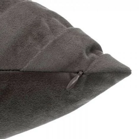 EASY Coussin En Velours Tresse Gf 40x40, Gris Foncé 2 EASY Coussin En Velours Tresse Gf 40x40, Gris Foncé – Image 2