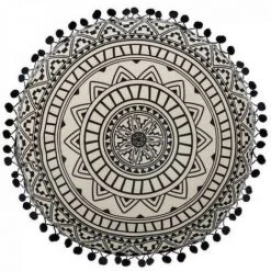 EASY Coussin Ronde Delhi D40, Noir & Blanc