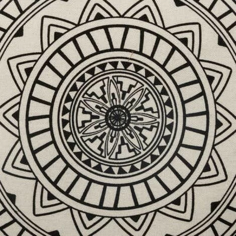 EASY Coussin Ronde Delhi D40, Noir & Blanc 3 EASY Coussin Ronde Delhi D40, Noir & Blanc – Image 3