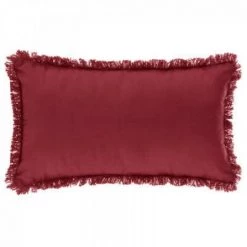 EASY Coussin Frange Rouge 30x50, Rouge