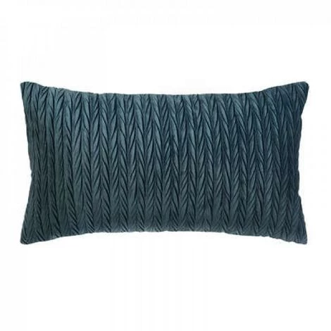 EASY Coussin En Velours Plisse Bleu 30x50, Bleu 1 EASY Coussin En Velours Plisse Bleu 30x50, Bleu
