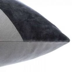 EASY Couss En Velours Cot Patch Gr 30x50, Gris -France Coussin et housse de coussin Soldes Boutique 65780195 3