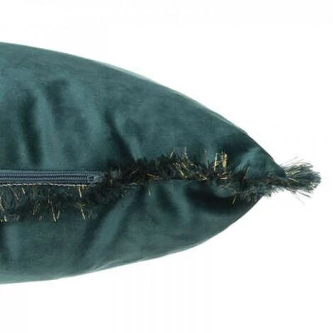 EASY Coussin En Velours Brode Feel 25x58, Bleu Canard 2 EASY Coussin En Velours Brode Feel 25x58, Bleu Canard – Image 2