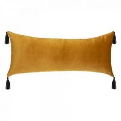 EASY Coussin En Velours Pomp 25x58, Ocre