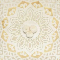 EASY Coussin En Velours Pomp Brod Iv 40x40, Blanc Ivoir -France Coussin et housse de coussin Soldes Boutique 65781649 3