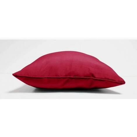LC Coussin Passepoil, Rouge 60 X 60 Cm, Polyester Uni 2 LC Coussin Passepoil, Rouge 60 X 60 Cm, Polyester Uni – Image 2