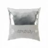 LC Coussin Compresse, Argent, 40x40x15, Suède Imprimé