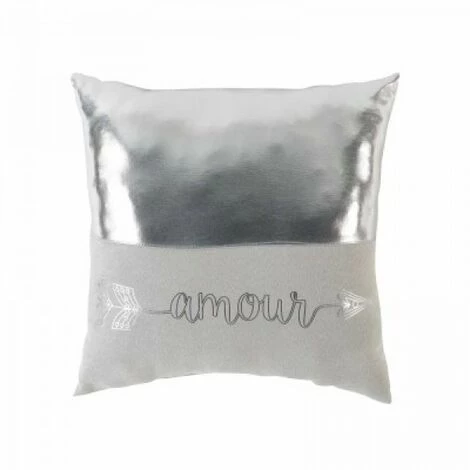 LC Coussin Compresse, Argent, 40x40x15, Suède Imprimé 1 LC Coussin Compresse, Argent, 40x40x15, Suède Imprimé