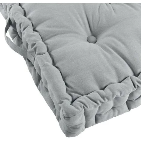 LC Coussin De Sol, Gris, 60x60x10, Coton Uni, Panama 2 LC Coussin De Sol, Gris, 60x60x10, Coton Uni, Panama – Image 2