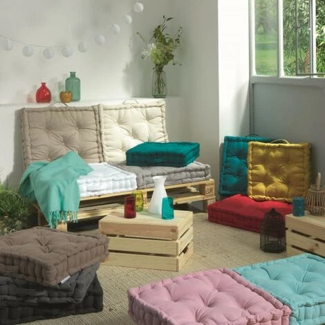 LC Coussin De Sol, Miel, 45x45x10, Coton Uni, Panama 3 LC Coussin De Sol, Miel, 45x45x10, Coton Uni, Panama – Image 3