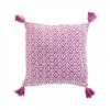 LC Coussin Déhoussable Pompons, Rose, 40 X 40 Cm, Cot
