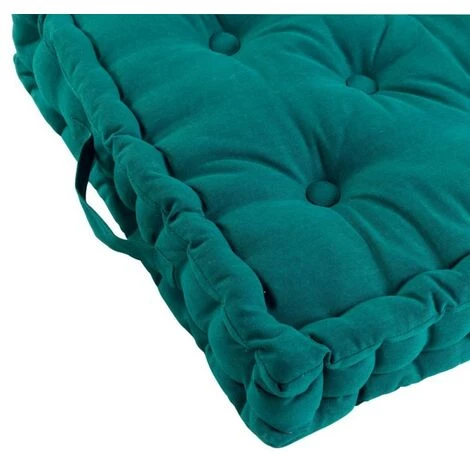 LC Coussin De Sol, Emeraude, 45x45x10, Coton Uni, Pan 2 LC Coussin De Sol, Emeraude, 45x45x10, Coton Uni, Pan – Image 2