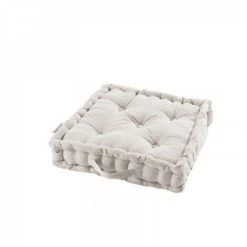 LC Coussin De Sol, Blanc, 60x60x10, Coton Uni, Panama