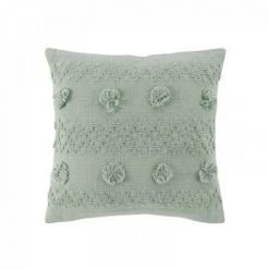 LC Coussin Déhoussable Compresse Pompons, Menthe, 40
