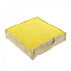 LC Coussin De Sol, Jaune, 45 X 45 X 10 Cm, Coton Uni