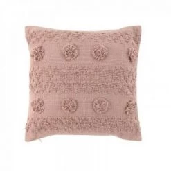 LC Coussin Déhoussable Compresse Pompons, Rose, 40 X
